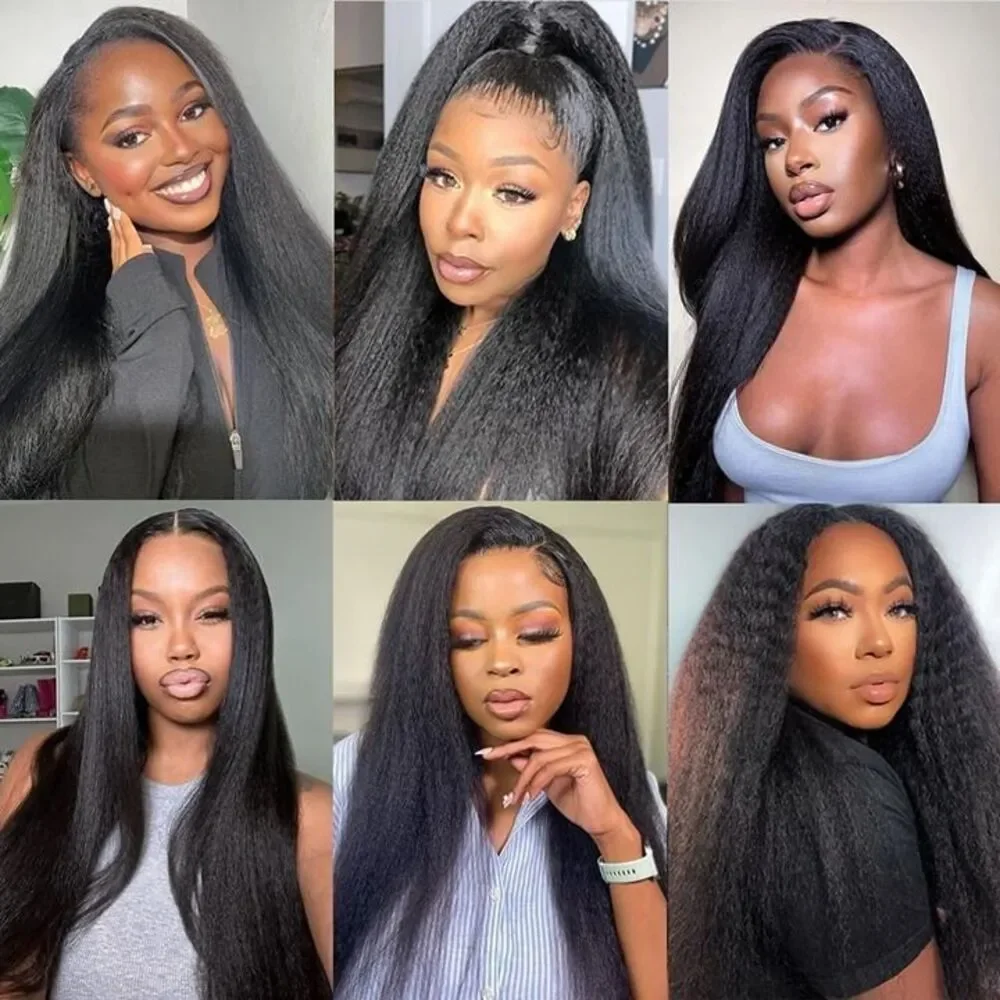 2 Pack Kinky Straight Bundles Human Hair 10 Inch Yaki Straight Human Hair Bundle